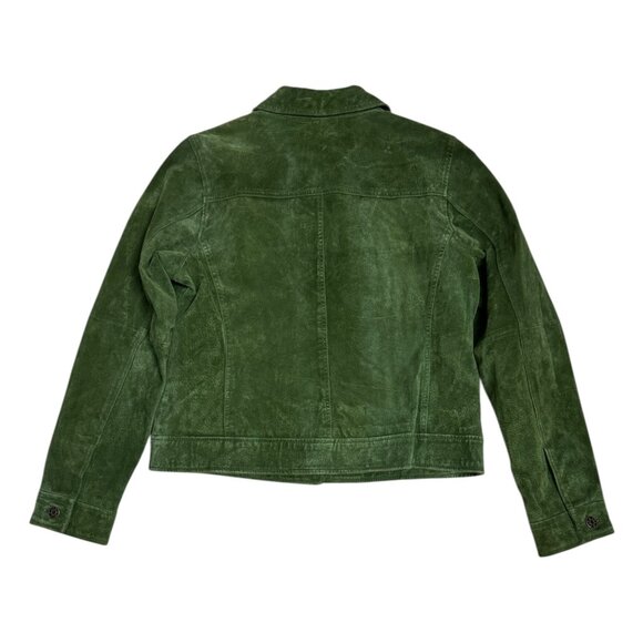 BUM EQUIPMENT Genuine Leather Cropped Bomber Vintage Y2K Jacket Womens Medium - Picture 4 of 6